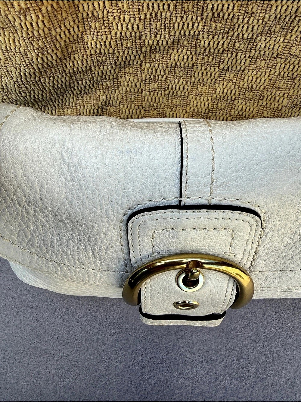 Coach Legacy Small Pebbled Leather Shoulder Bag White & Brown 11840 - Picture 5 of 13